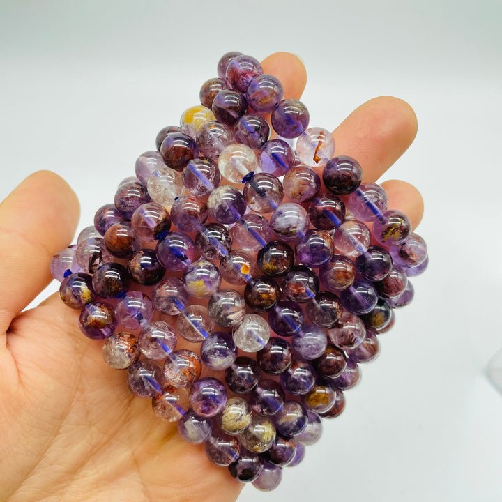 Natural Amethyst Mixed Garden Quartz Lodolite Bracelets Wholesale -Wholesale Crystals