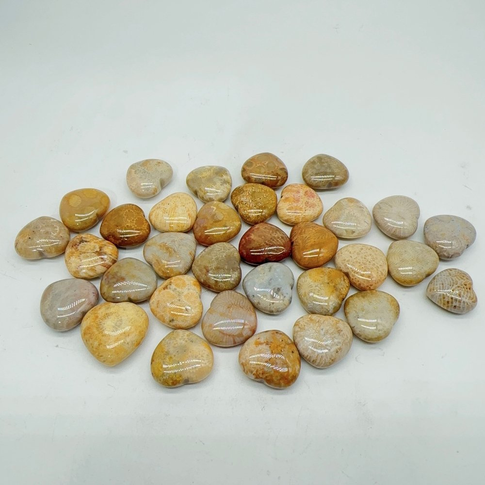Natural Coral Jade Stone Heart Wholesale -Wholesale Crystals