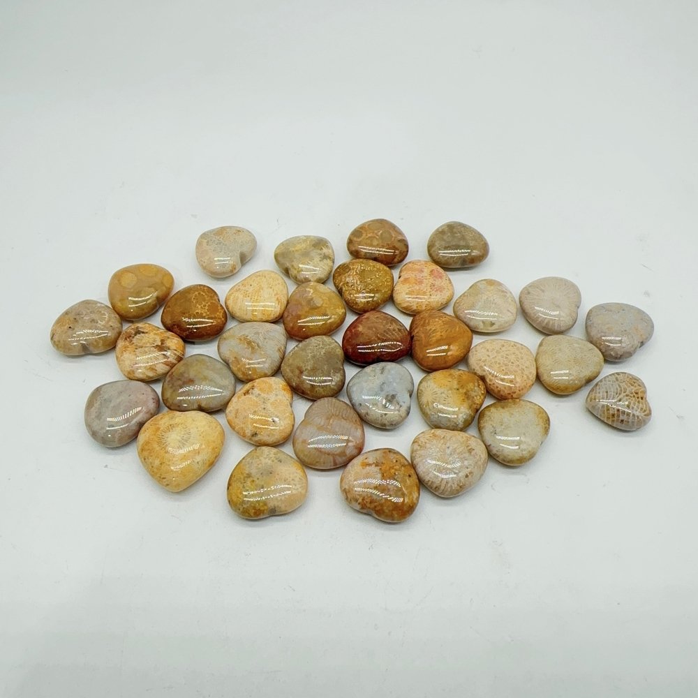 Natural Coral Jade Stone Heart Wholesale -Wholesale Crystals