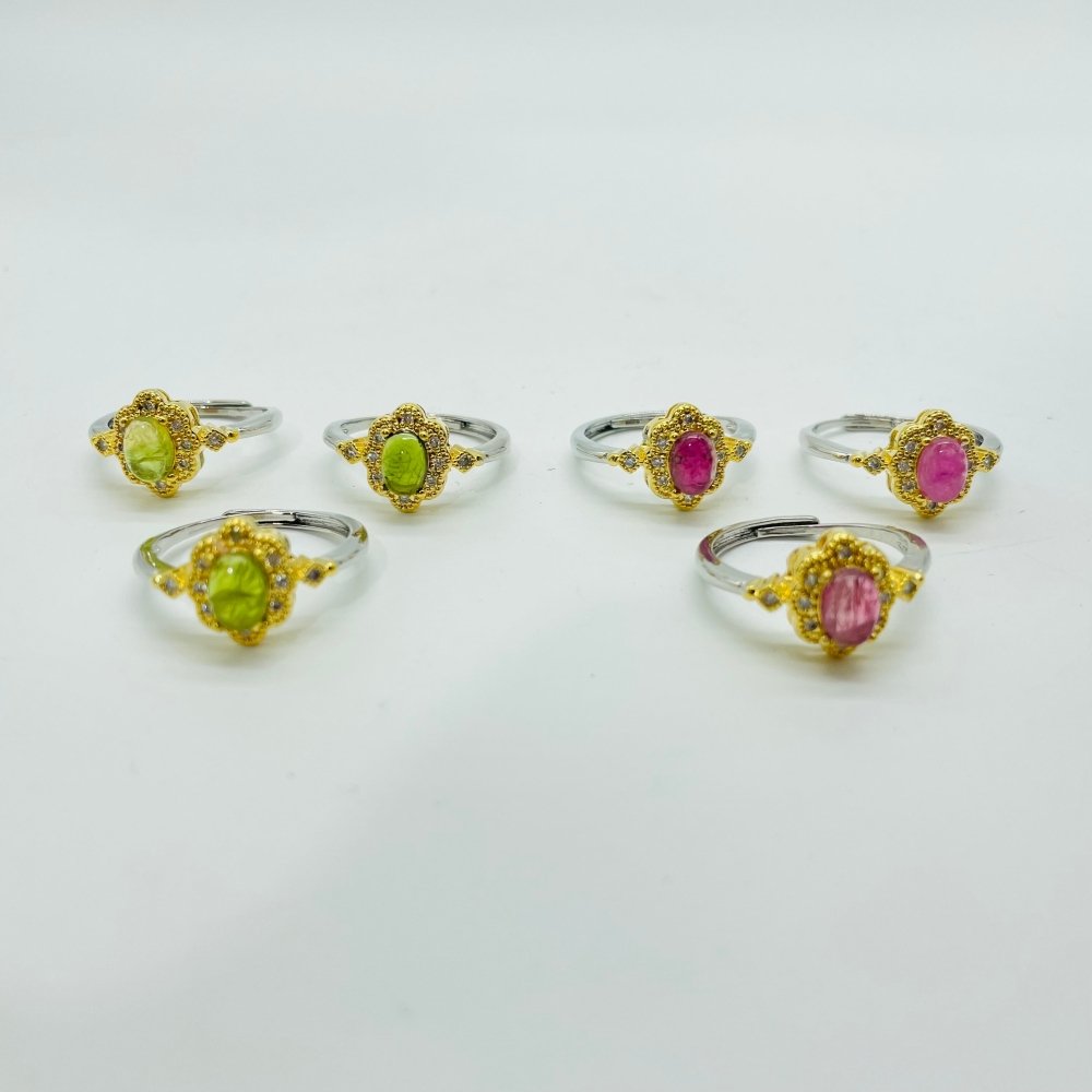 Natural Green And Pink Tourmaline Ring Wholesale -Wholesale Crystals