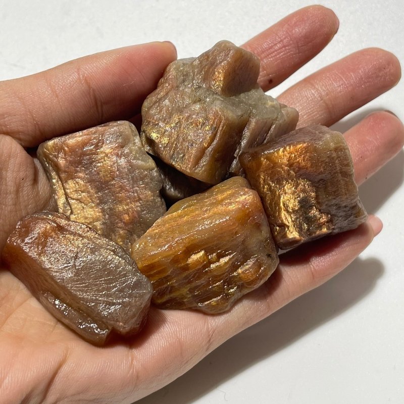 Natural Raw Sunstone Mesh Spark Rough Sunstone Whoesale -Wholesale Crystals
