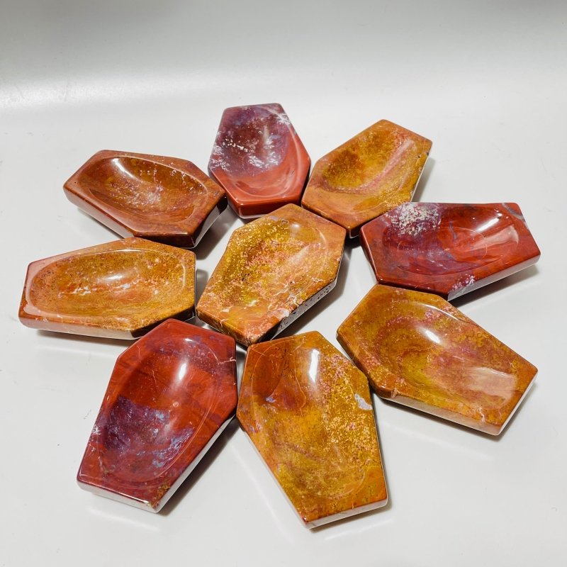 Orange Ocean Jasper Bowl Coffin Wholesale - Wholesale Crystals