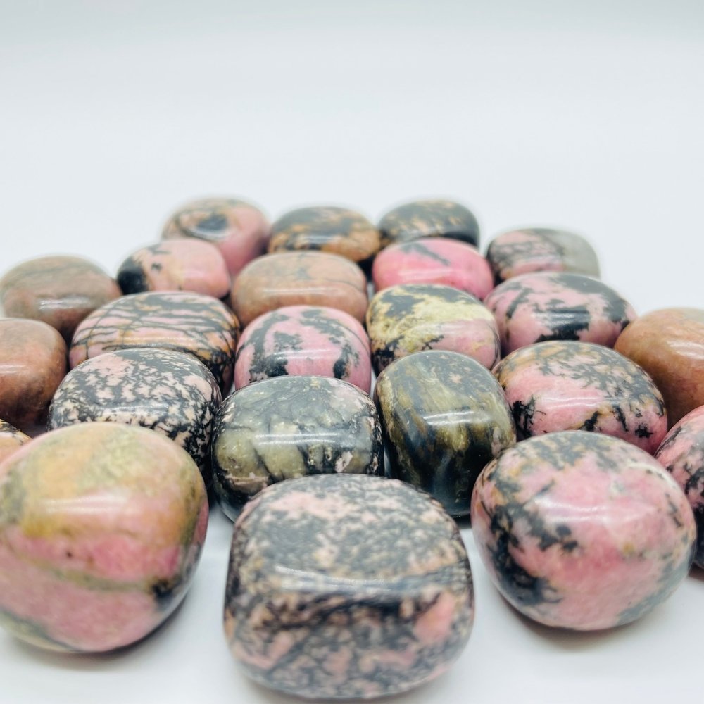 Pink Black Rhodonite Tumbled Wholesale -Wholesale Crystals