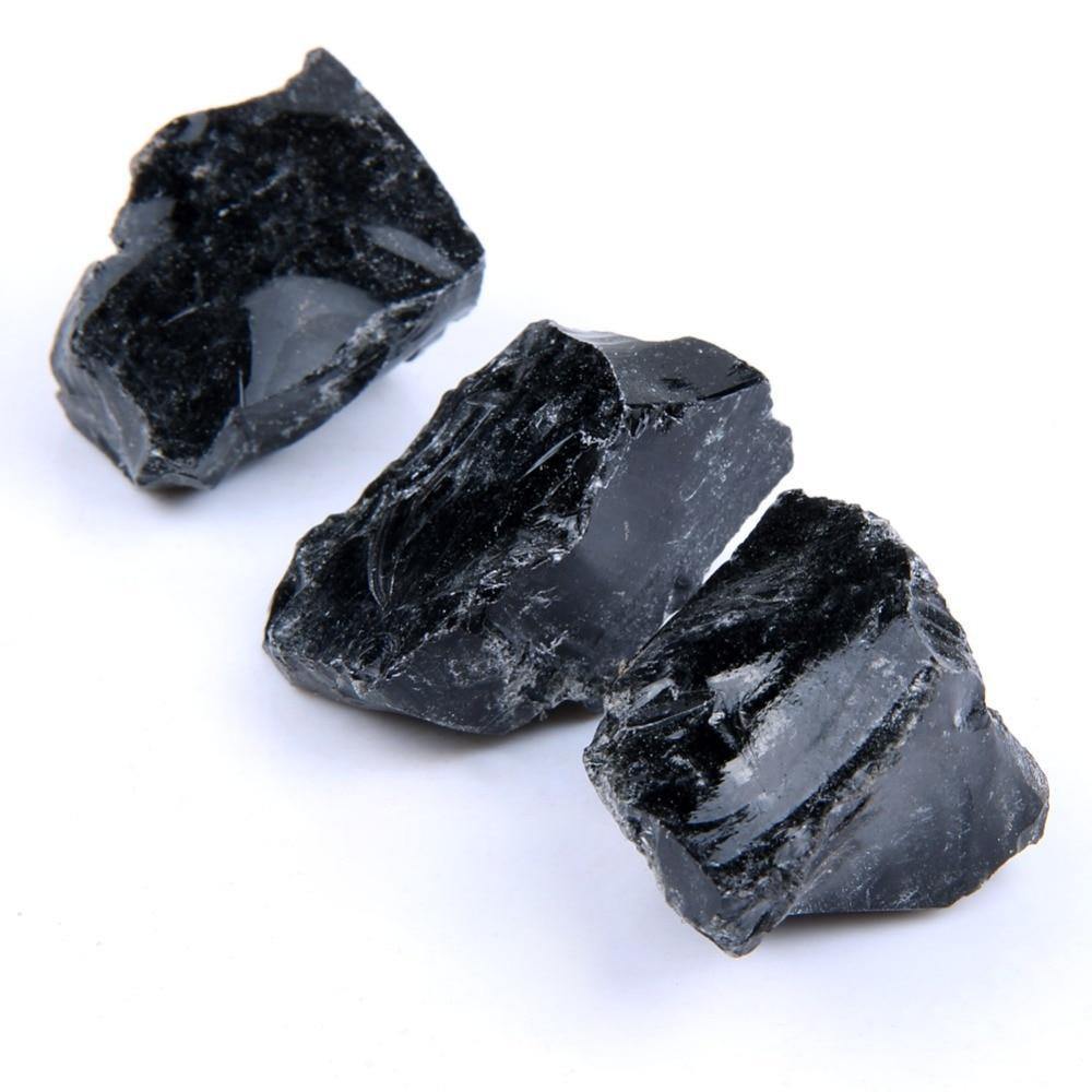 Raw Black Obsidian Quartz Stones -Wholesale Crystals