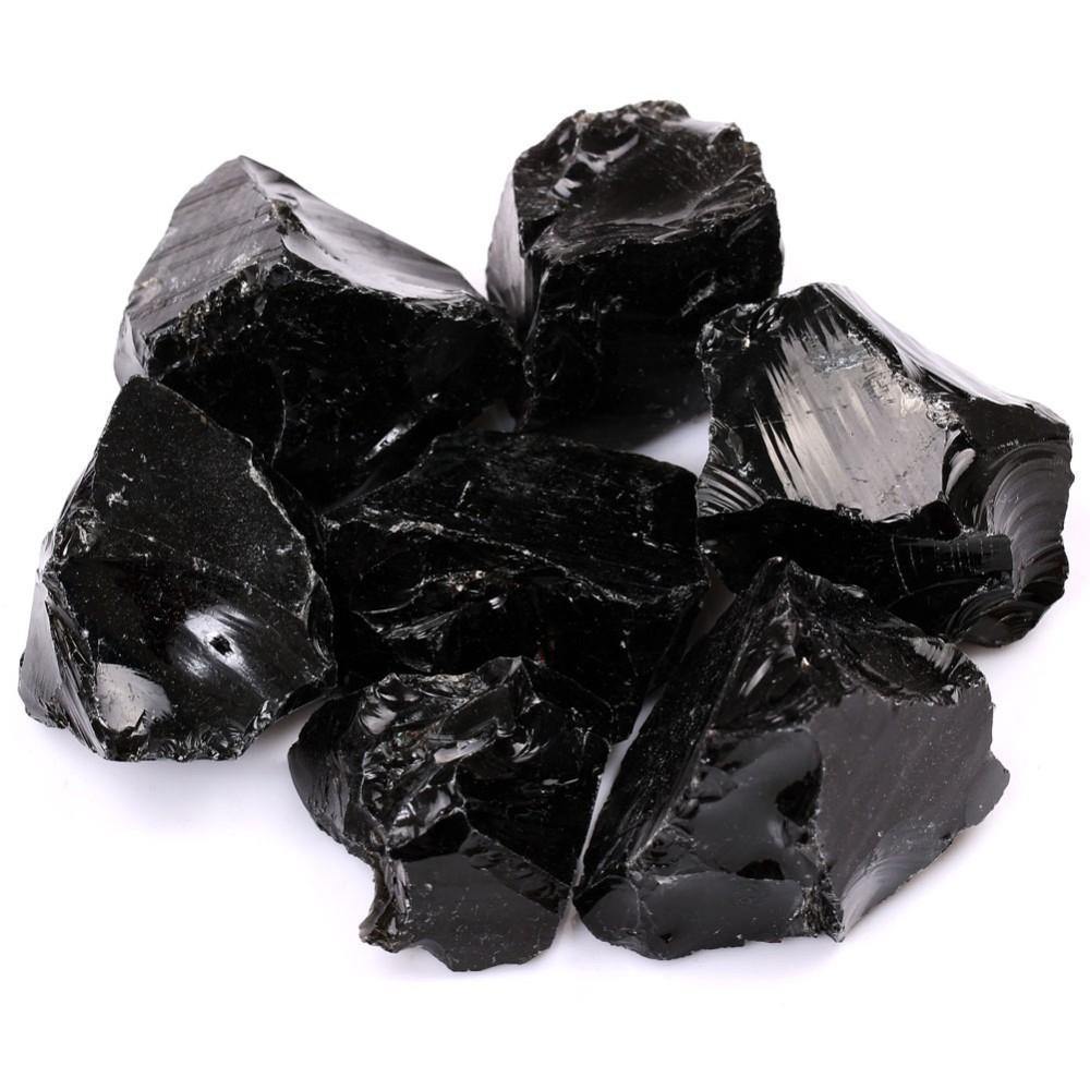 Raw Black Obsidian Quartz Stones -Wholesale Crystals