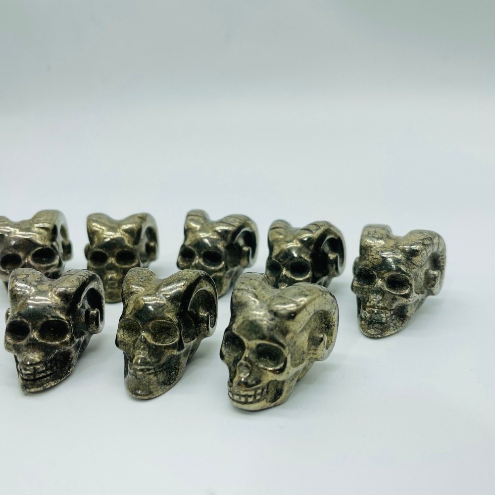 Pyrite Shofar Skull Horned Devil Carving Wholesale -Wholesale Crystals