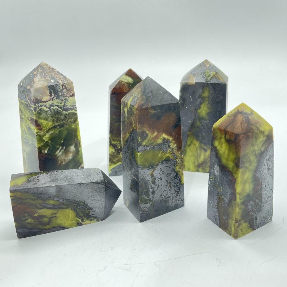 Pyrite Symbiosis Mixed Phantom Tower Point Wholesale -Wholesale Crystals