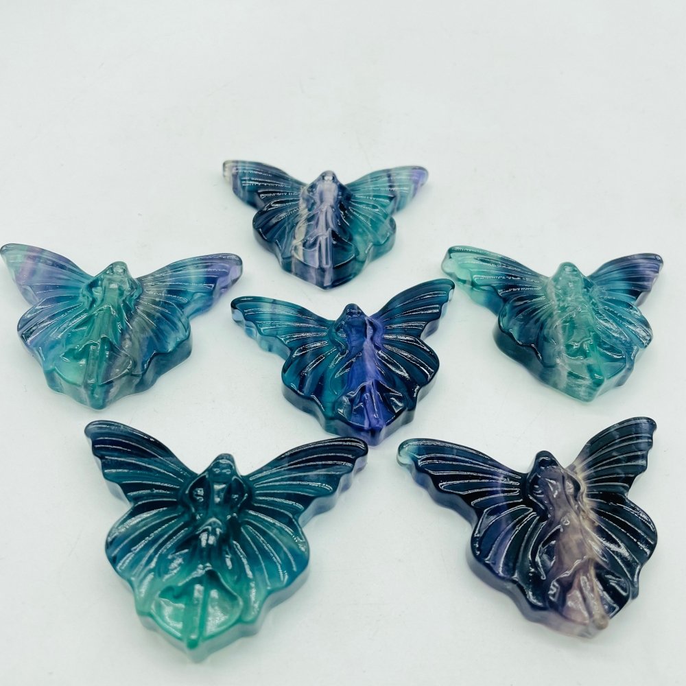 Rainbow Fluorite Butterfly Fairy Carving Crystal Wholesale -Wholesale Crystals