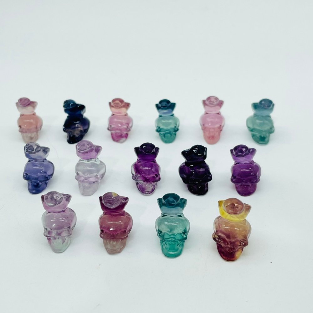 Rainbow Fluorite Eagle Skull Carving Wholesale -Wholesale Crystals