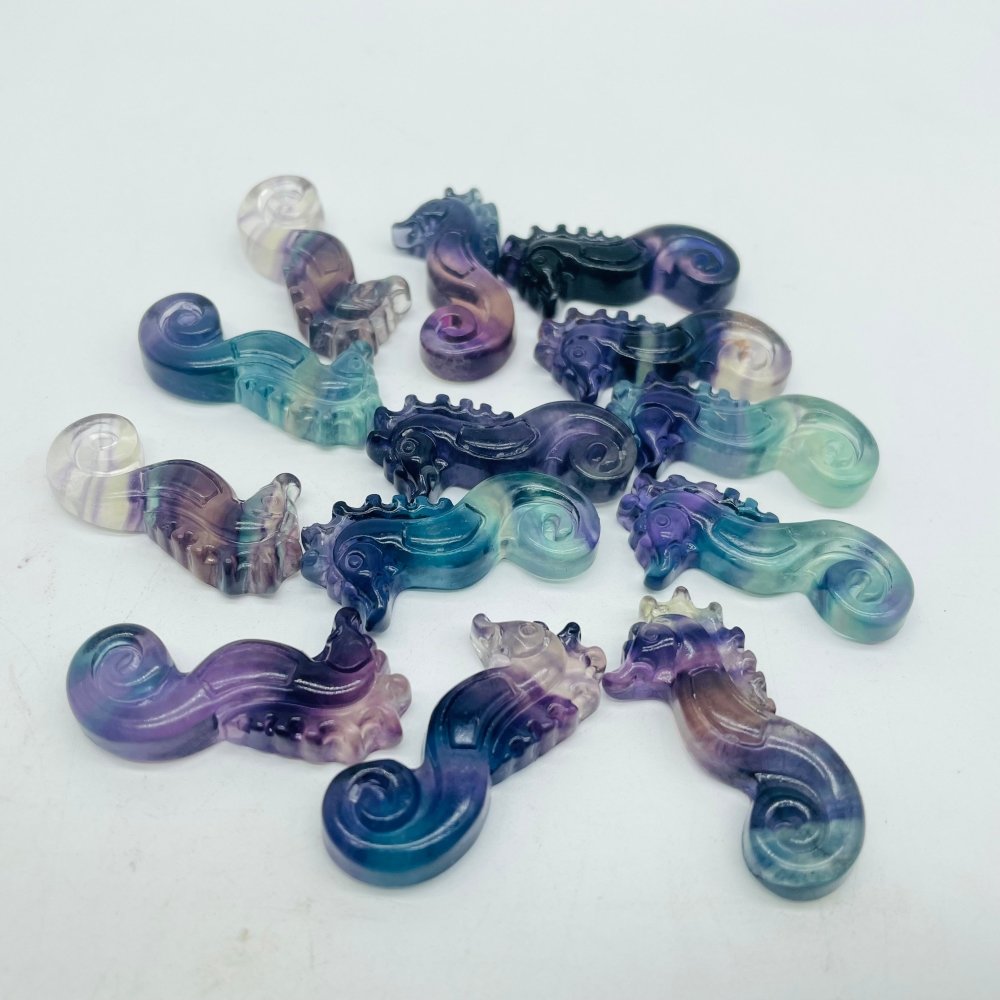 Rainbow Fluorite Hippocampus Carving Wholesale -Wholesale Crystals