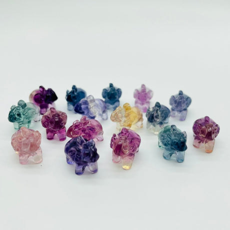 Rainbow Fluorite Mini Elephant Carving Wholesale -Wholesale Crystals