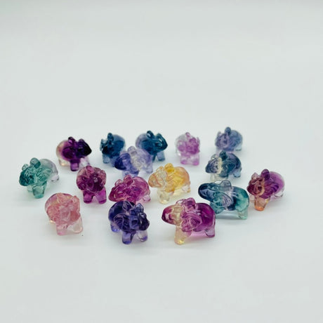 Rainbow Fluorite Mini Elephant Carving Wholesale -Wholesale Crystals