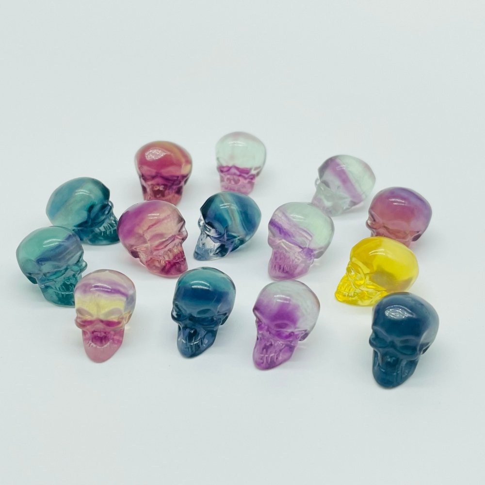 Rainbow Fluorite Mini Skull Carving Wholesale -Wholesale Crystals
