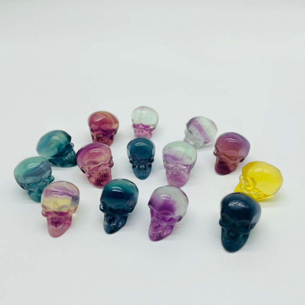 Rainbow Fluorite Mini Skull Carving Wholesale -Wholesale Crystals