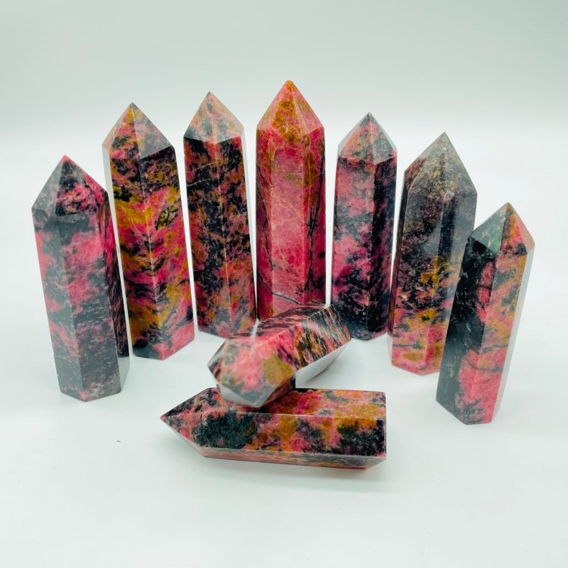 Red Rhodonite Points Tower Wholesale -Wholesale Crystals