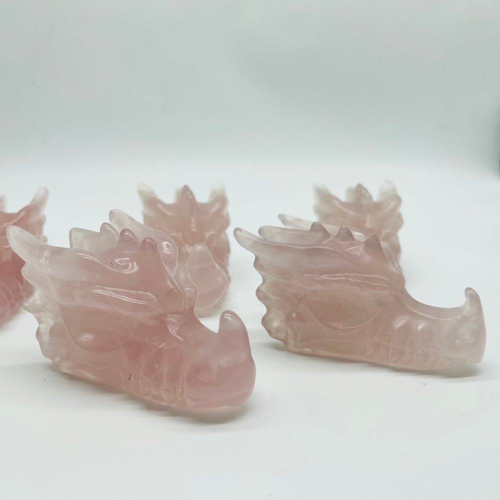 Rose Quartz Dragon Head Carving Wholesale -Wholesale Crystals