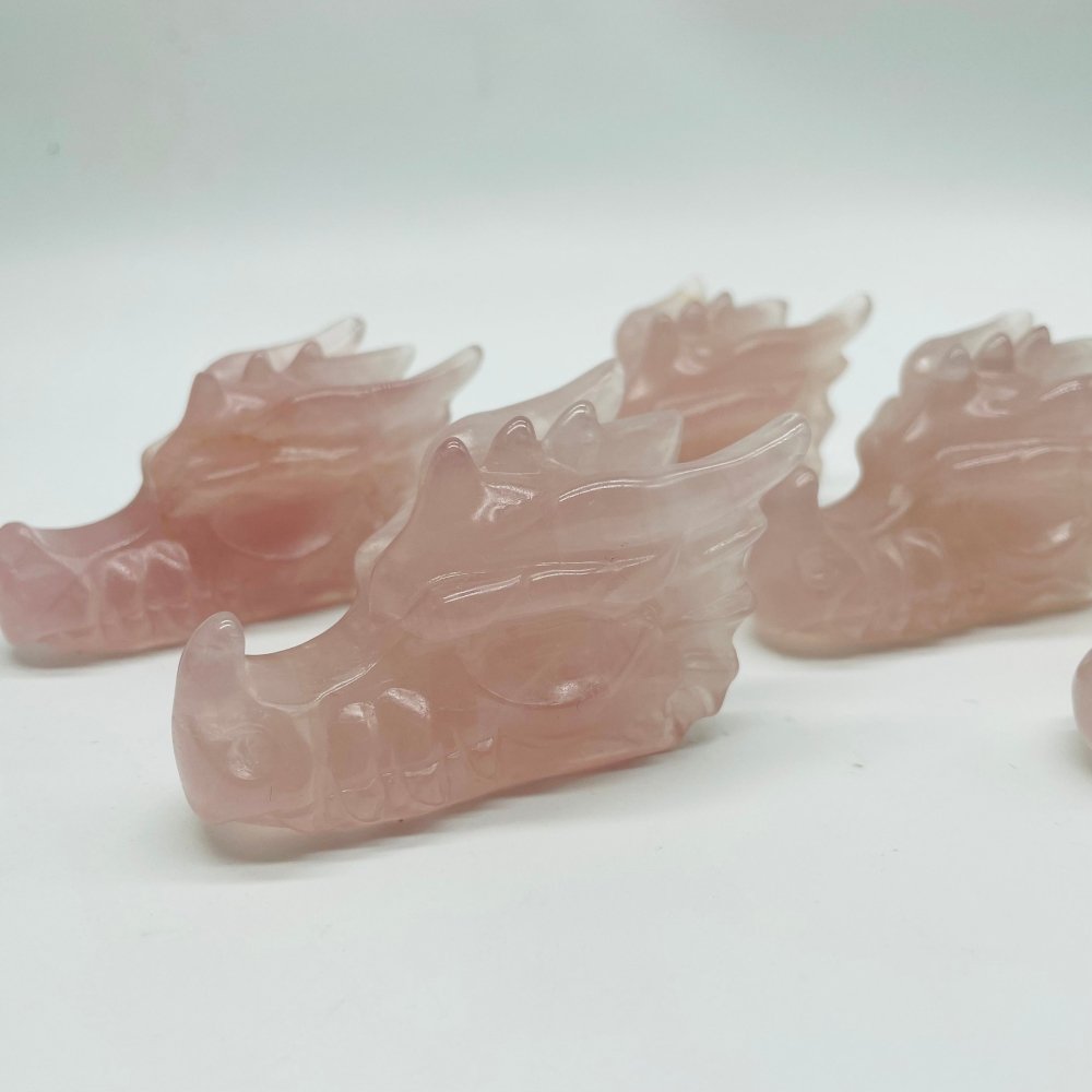 Rose Quartz Dragon Head Carving Wholesale -Wholesale Crystals