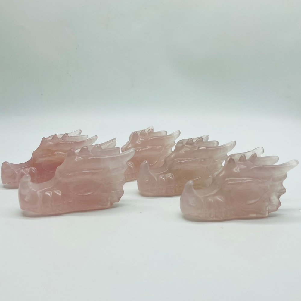 Rose Quartz Dragon Head Carving Wholesale -Wholesale Crystals