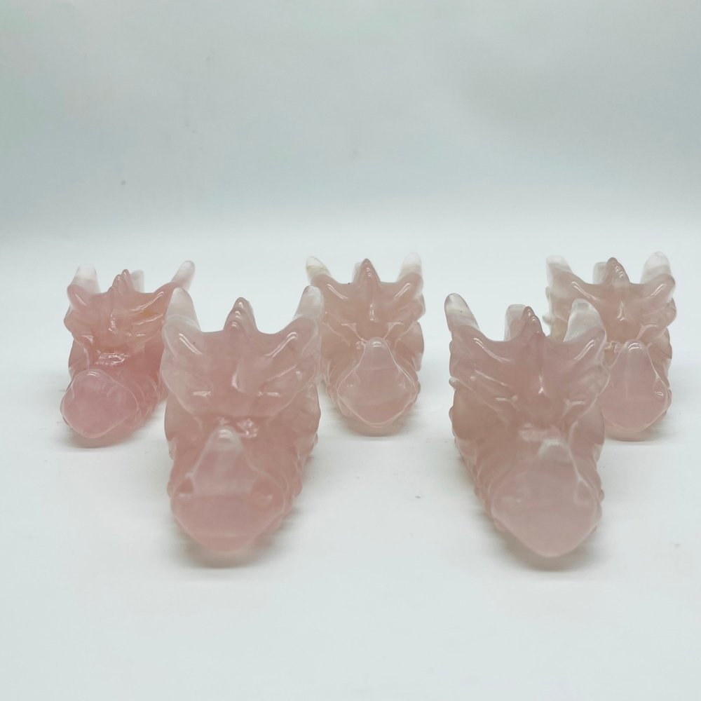 Rose Quartz Dragon Head Carving Wholesale -Wholesale Crystals