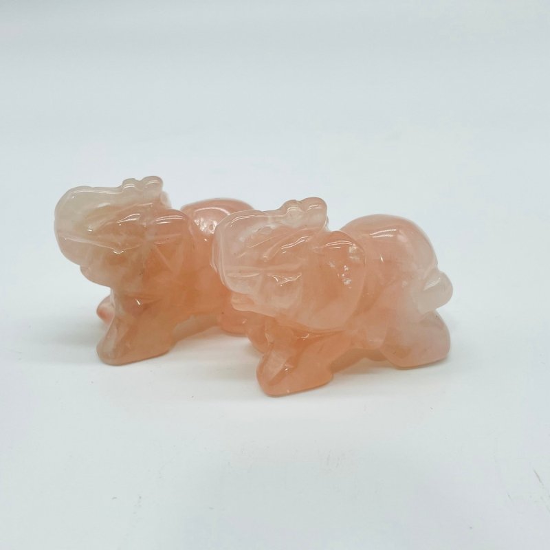 Rose Quartz&Carnelian Elephant Carving Wholesale -Wholesale Crystals