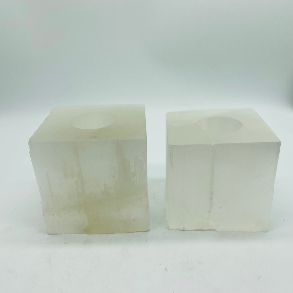 Selenite Square Crystal Candle Holder -Wholesale Crystals