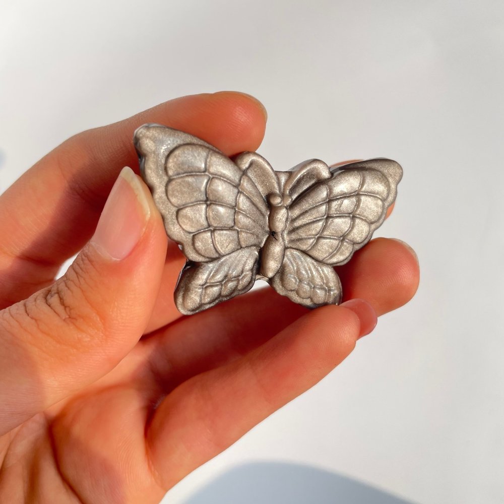 Silver Sheen Obsidian Butterfly Carving Wholesale -Wholesale Crystals