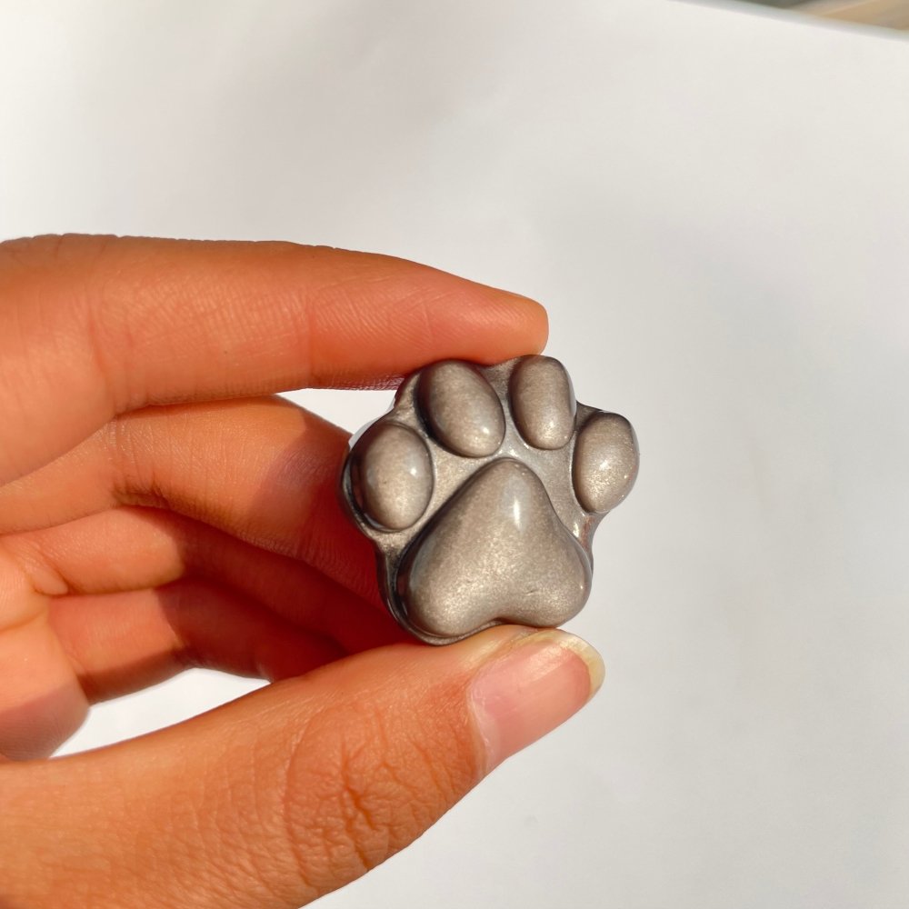 Silver Sheen Obsidian Cat Paws Carving Wholesale -Wholesale Crystals