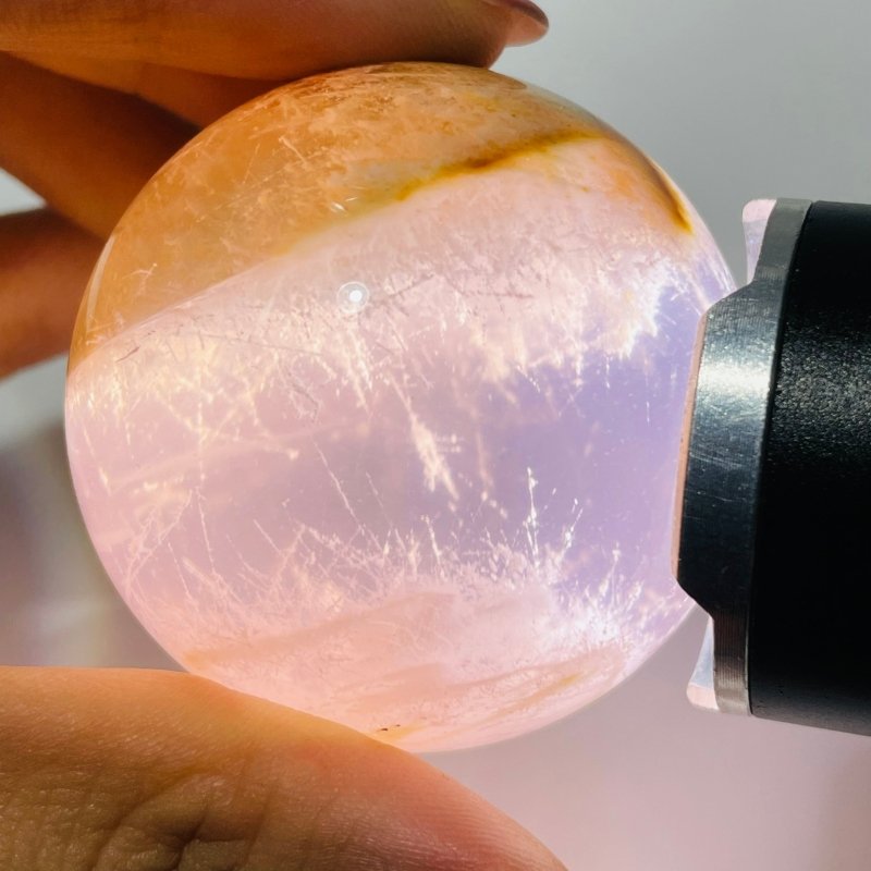 Six Star Line Rose Quartz Rabbit Hair Rutile Sphere -Wholesale Crystals