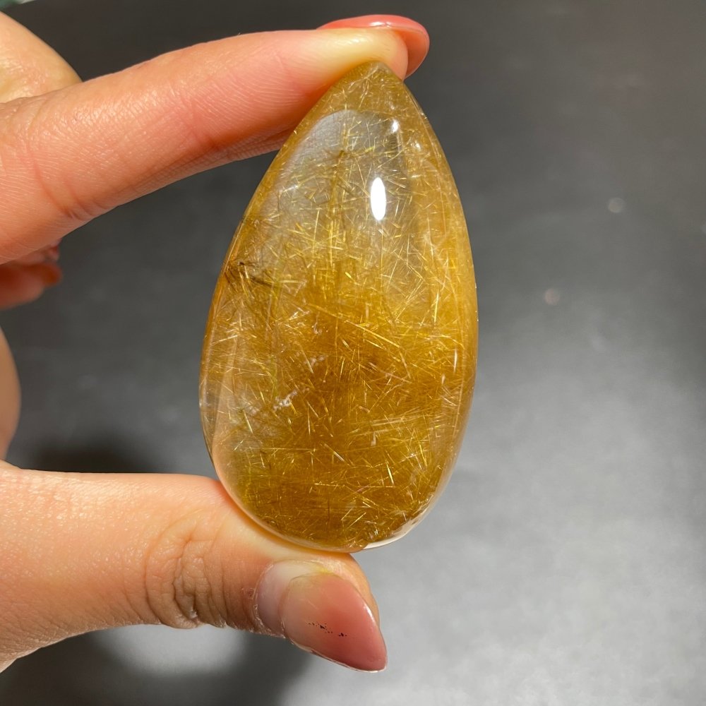 Super Clear Gold Rutilated Quartz Teardrop Pendant -Wholesale Crystals