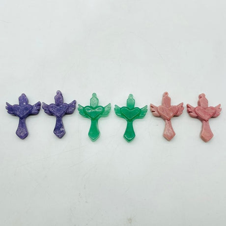Sword With Wings Heart Shaped Stone Carving Wholesale Aventurine Lepidolite -Wholesale Crystals