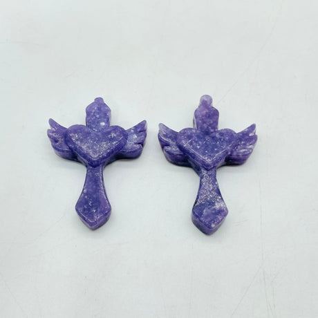 Sword With Wings Heart Shaped Stone Carving Wholesale Aventurine Lepidolite -Wholesale Crystals