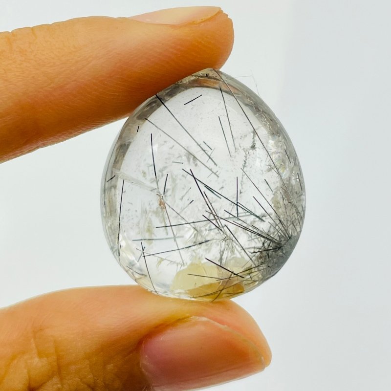 Unique Black Rutile Quartz In Quartz Teardrop Shape DIY Pendant -Wholesale Crystals