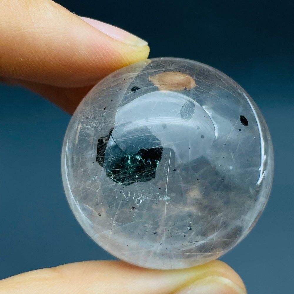 Unique Clear Quartz With Mica And Rutile Sphere -Wholesale Crystals