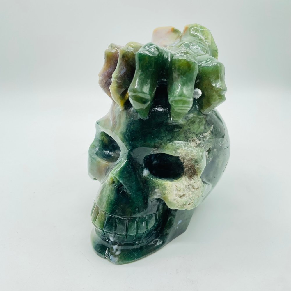 Unique Ocean Jasper Skull With Hand Carving -Wholesale Crystals