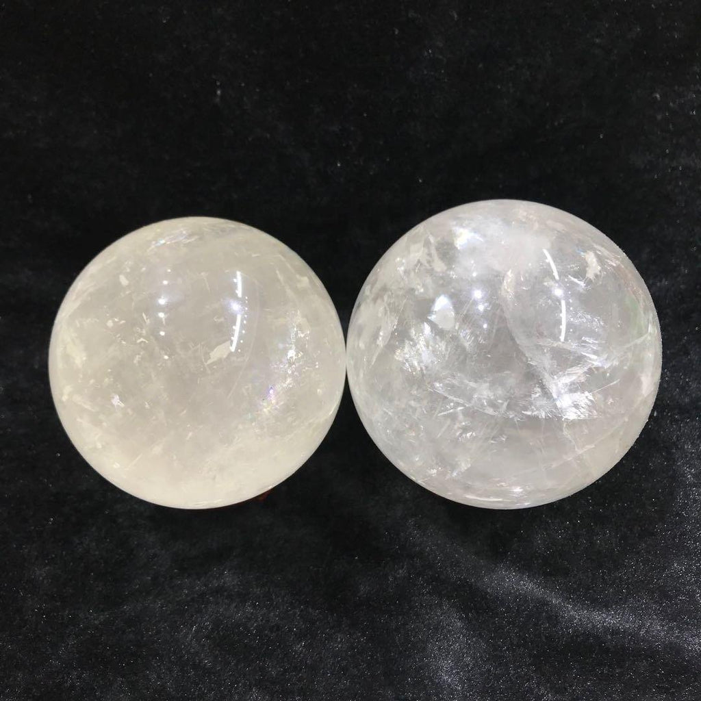 white calcite rainbow sphere -Wholesale Crystals