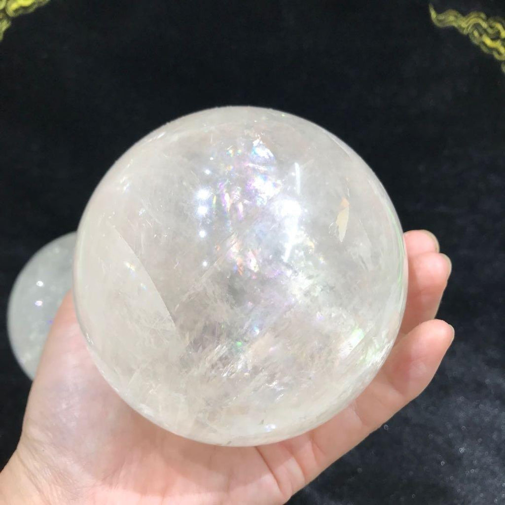 white calcite rainbow sphere -Wholesale Crystals