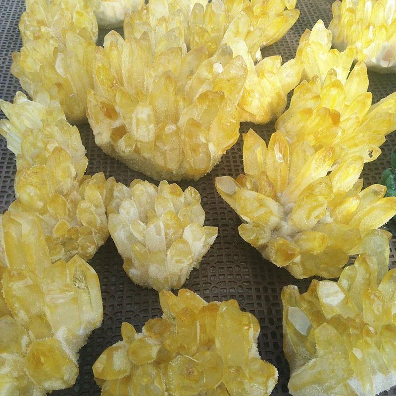 Yellow Aura Crystal Cluster -Wholesale Crystals