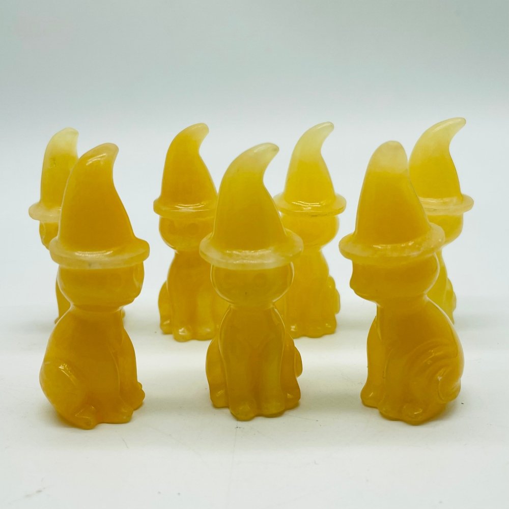 Yellow Calcite Cat Wizard Hat Carving Wholesale -Wholesale Crystals