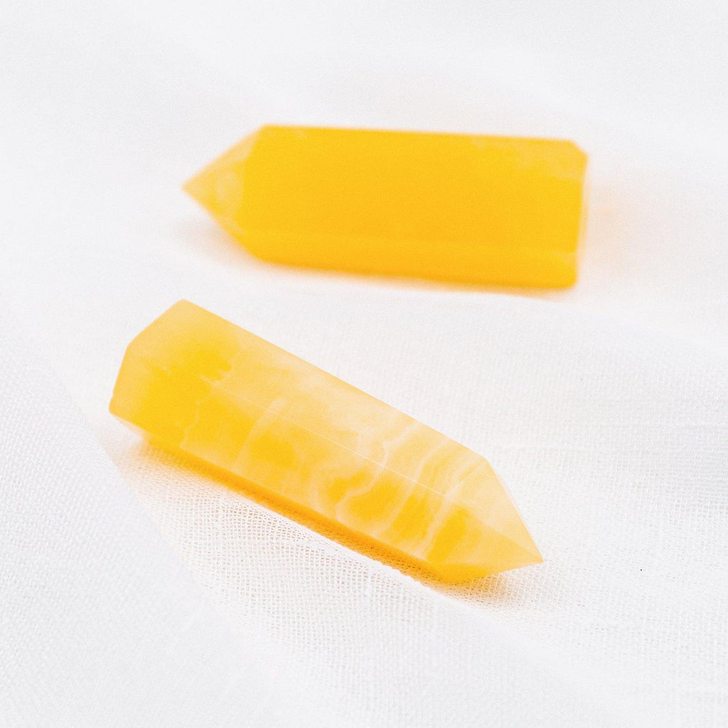 yellow calcite point -Wholesale Crystals