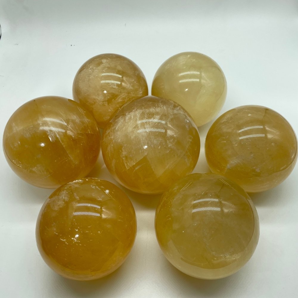 Yellow Calcite Sphere Ball 2.3-3.9in(6-10cm) Wholesale -Wholesale Crystals