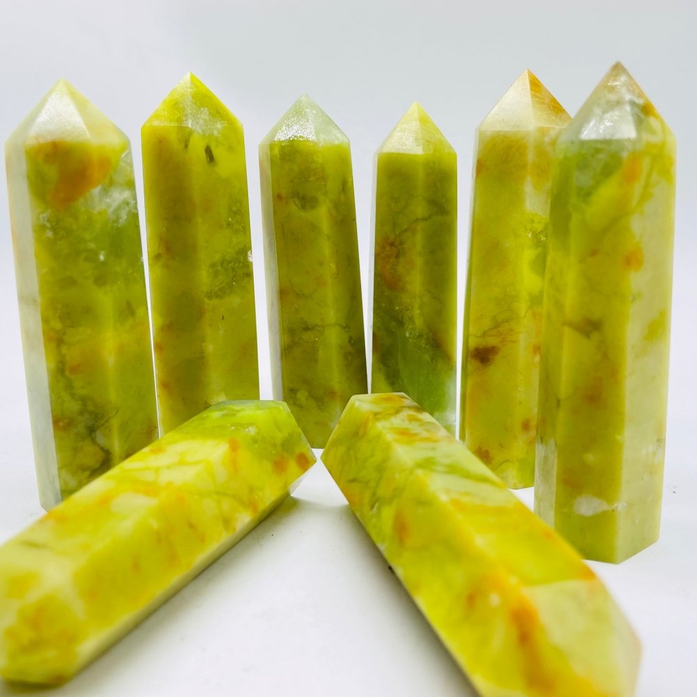 Yellow Jade Mixed Mica Tower Point Wholesale -Wholesale Crystals