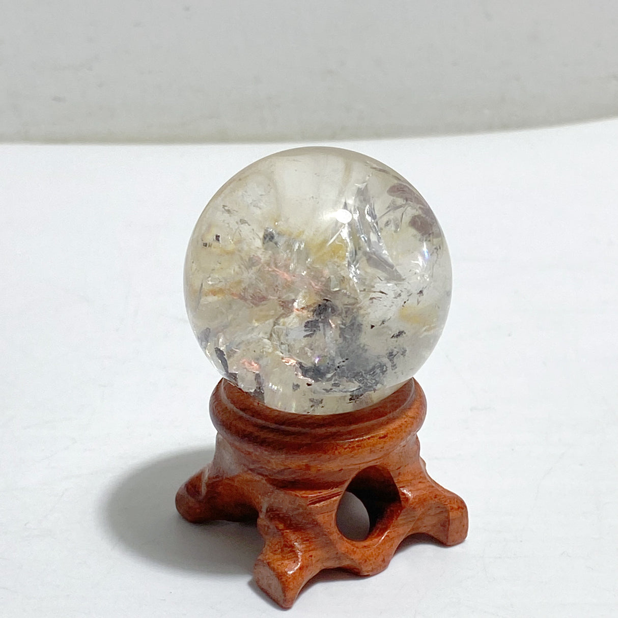 Enhydro Quartz Sphere Moving Bubble Black Quicksand