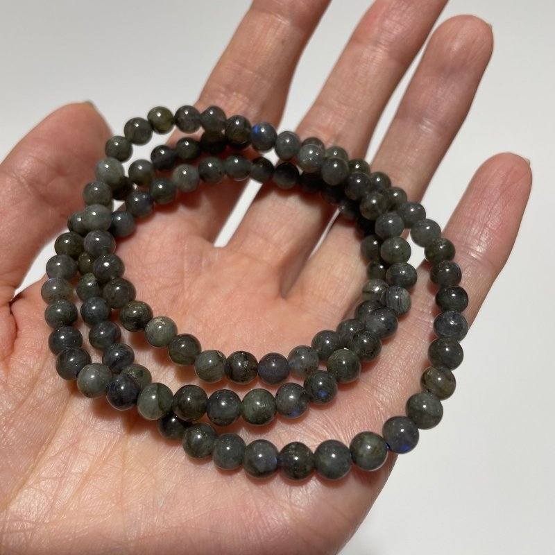 0.19in(5mm) Normal Quality 3-LOOP Labradorite Bracelet Wholesale Closeout -Wholesale Crystals