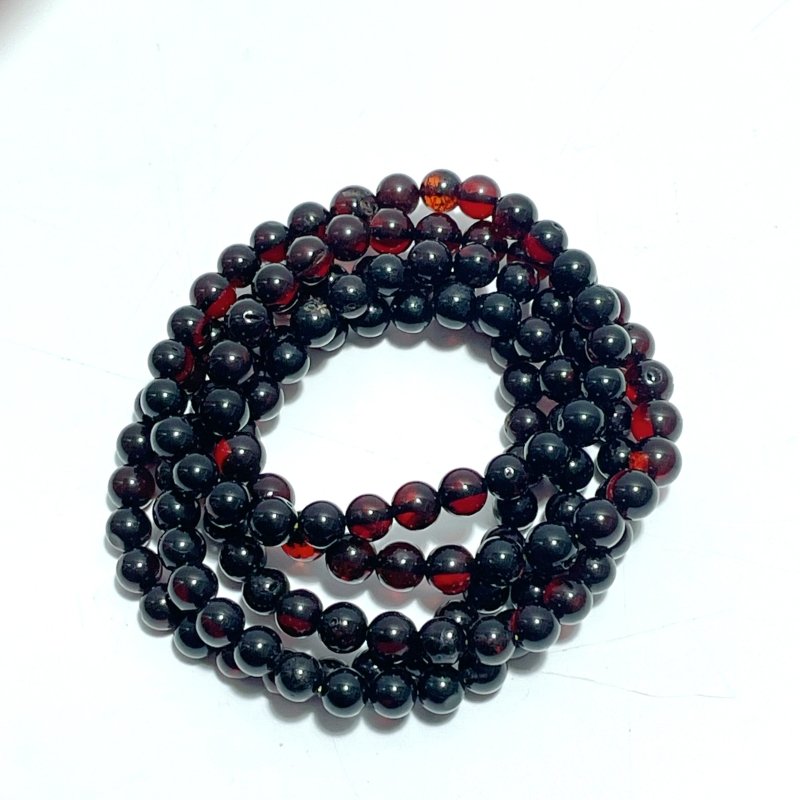 0.24in(6mm) Red Amber Bracelets Wholesale(Defective) - Wholesale Crystals