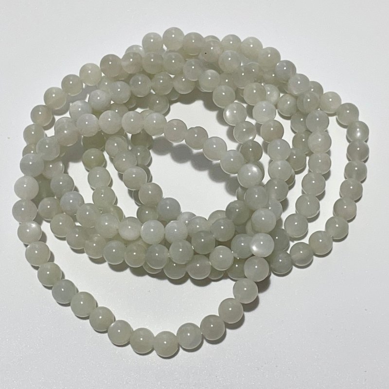 0.24in(6mm) White Moonstone Bracelet Wholesale -Wholesale Crystals