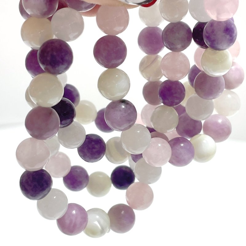 0.31in Rose Quartz Lepidolite Moonstone Mixed Mother of Pearl Bracelet Wholesale - Wholesale Crystals