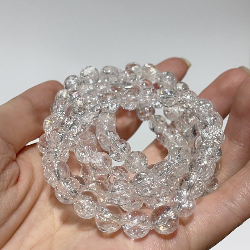 0.32in(8mm) Himalayan Rainbow Clear Quartz Crystal Bracelet Wholesale -Wholesale Crystals
