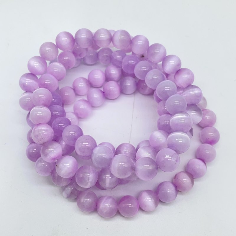 Light Purple Aura Selenite Bracelet 