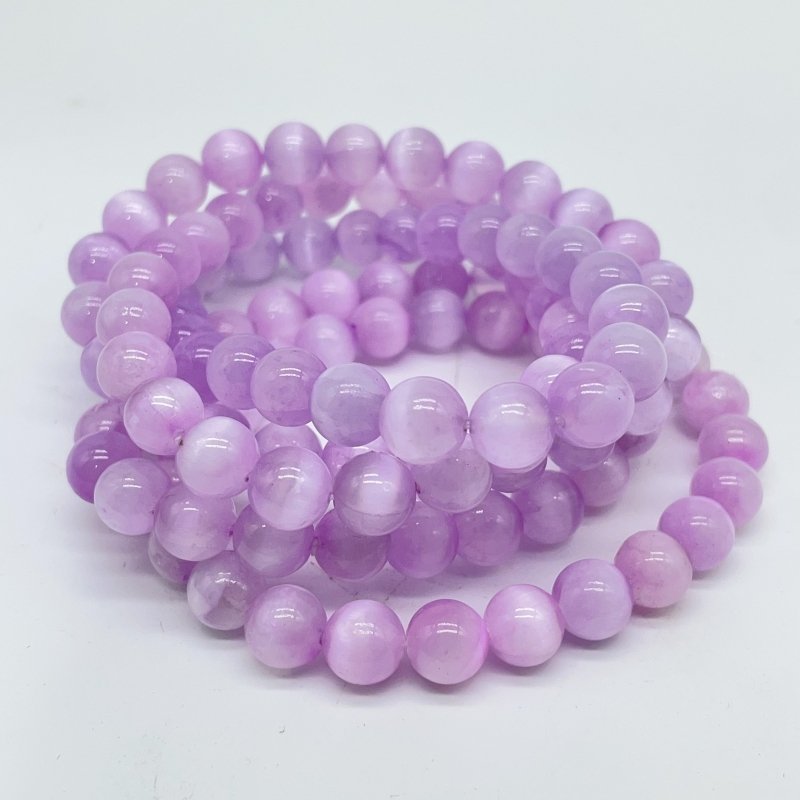 Light Purple Aura Selenite Bracelet 