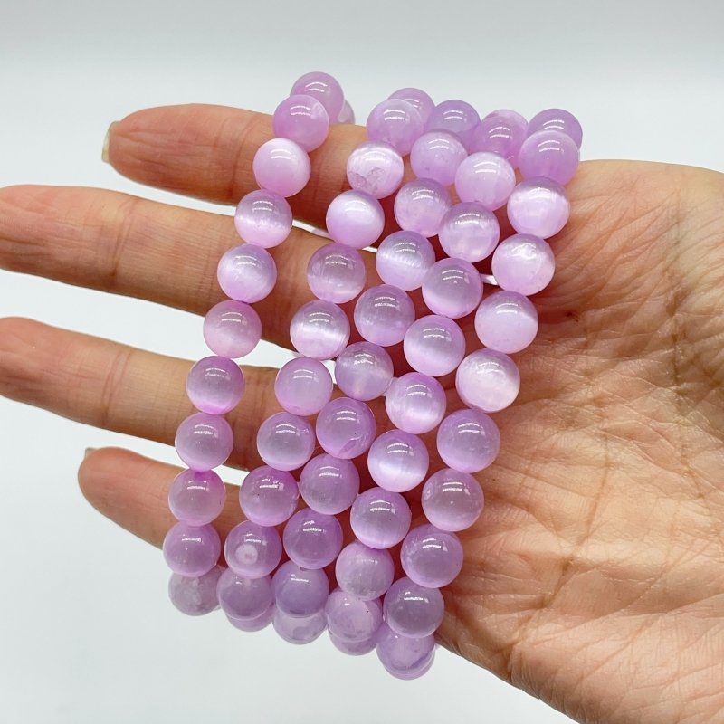 0.35in(9mm) Light Purple Aura Selenite Bracelet Wholesale -Wholesale Crystals